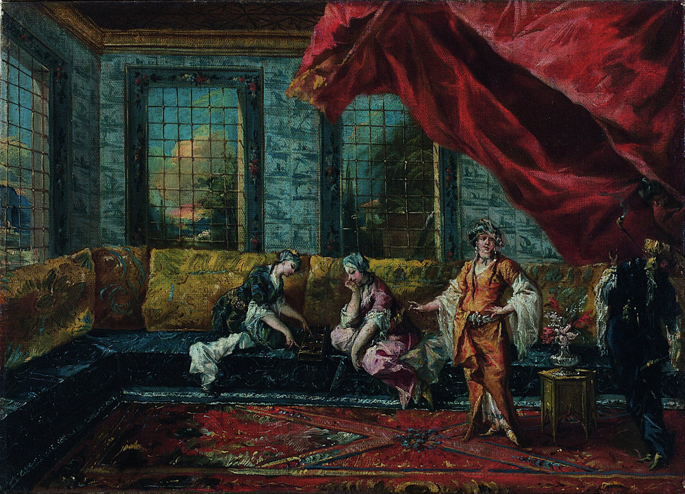 Deux odalisques jouant au Mancala dans le harem - Francesco Guardi - Alpha Reproduction