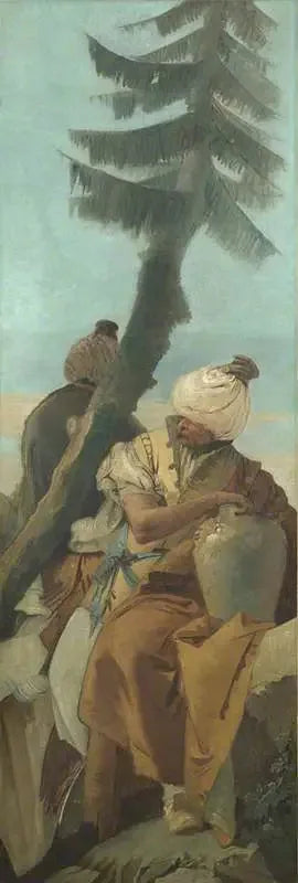 Twee Oriëntaalse Figuren Zittend Onder Een Boom - Giovanni Battista Tiepolo