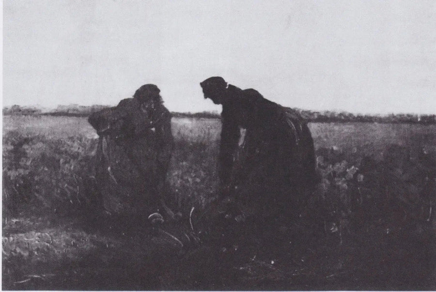 Twee boerinnen aan het spitten - Vincent van Gogh