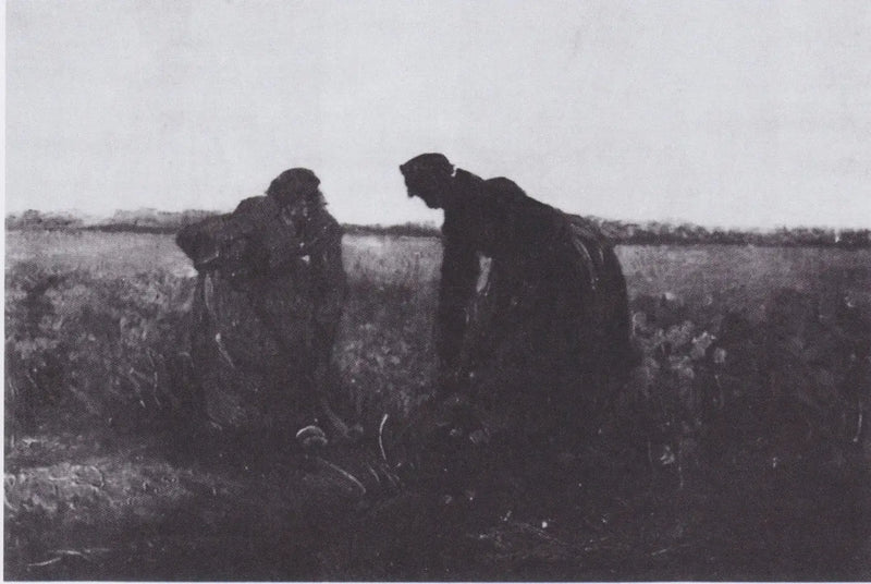 Twee boerinnen aan het spitten - Vincent van Gogh
