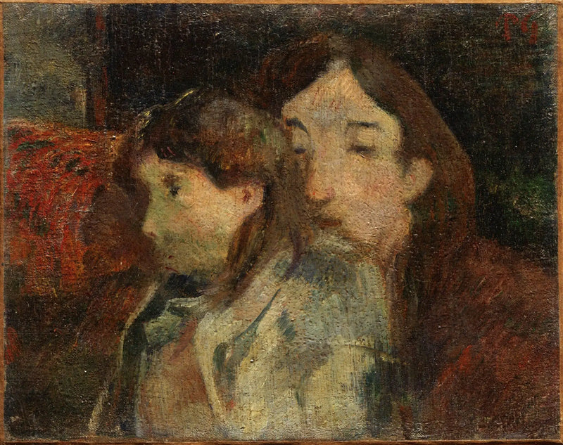 Twee figuren op een bank, of Visie van een kunstenaar - Paul Gauguin
