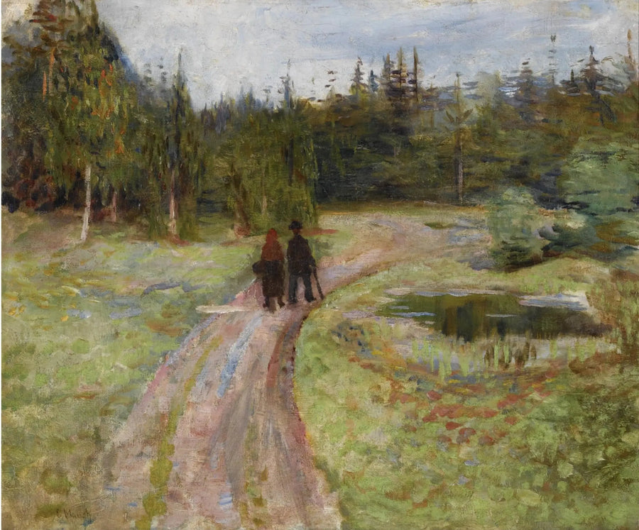 Twee Personen op het pad naar het bos - Edvard Munch