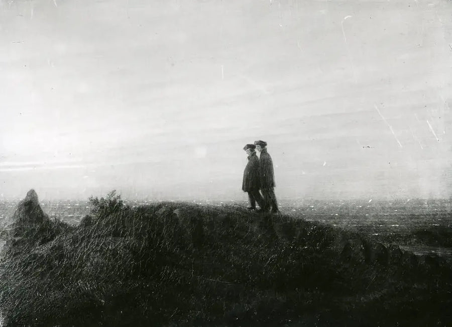Twee wandelaars op het strand - Caspar David Friedrich
