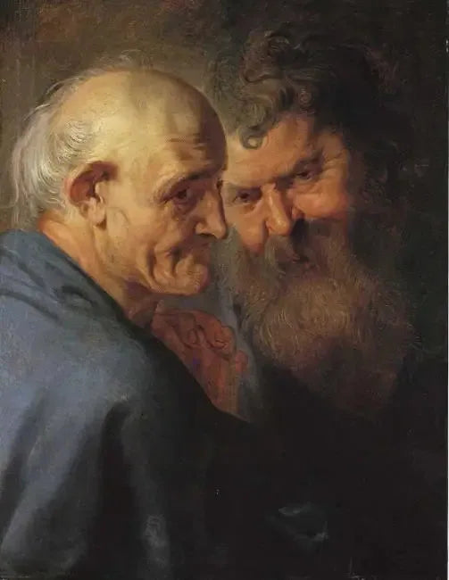 Twee hoofden van apostelen - Peter Paul Rubens
