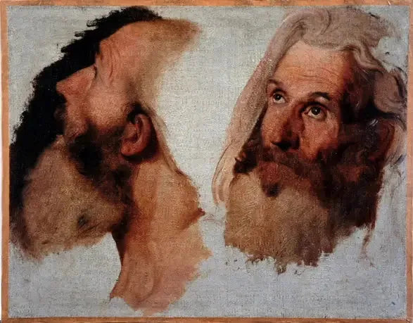 Twee hoofden van een man - Jean-Auguste-Dominique Ingres