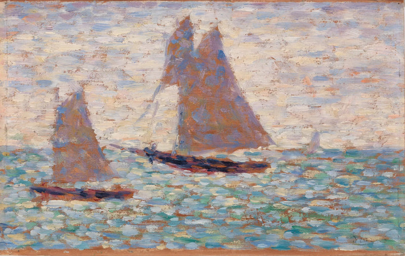 Twee zeilboten in Grandcamp - Georges Seurat