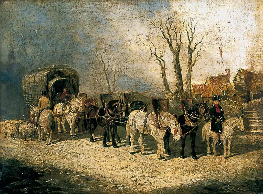 Diacre, de vervoerder van Londen naar York, op de weg in de winter - John Frederick Herring, Sr.

Source:
Diacre, le transporteur de Londres à York, sur la route en hiver - John Frederick Herring, Sr.