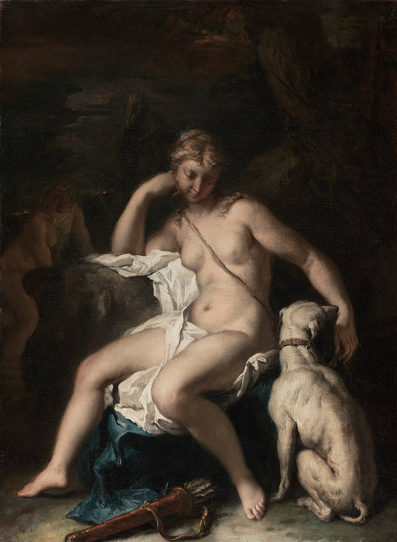 Diana en haar hond - Sebastiano Ricci