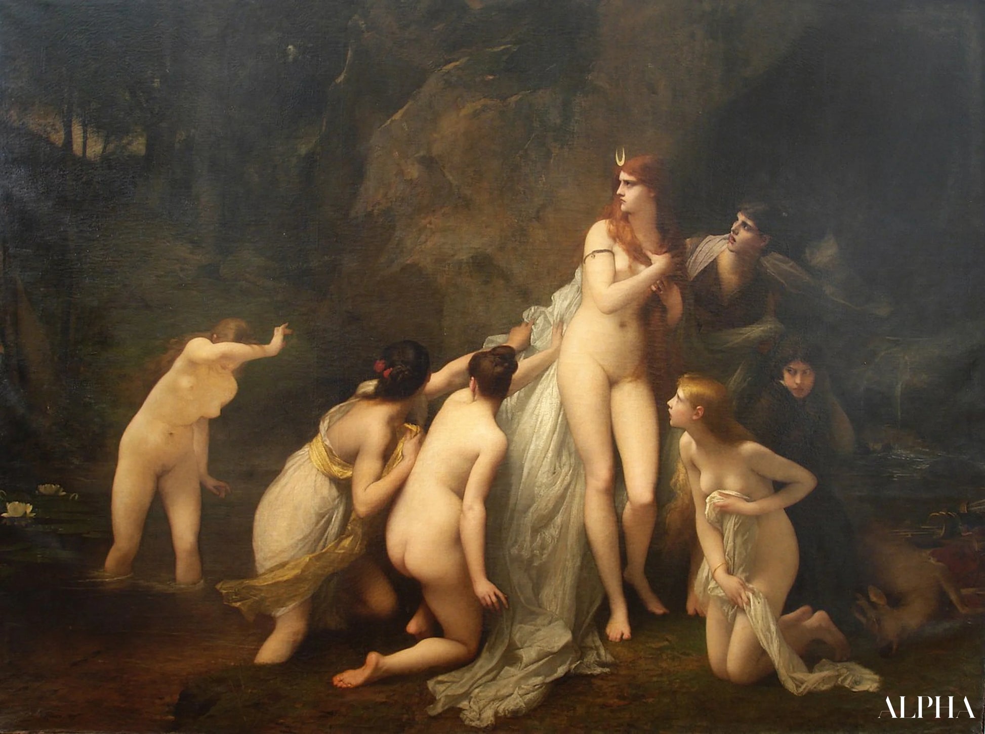 Diana Surpris - Jules Lefebvre - Reproducties van schilderijen en hoogwaardige schilderkunst