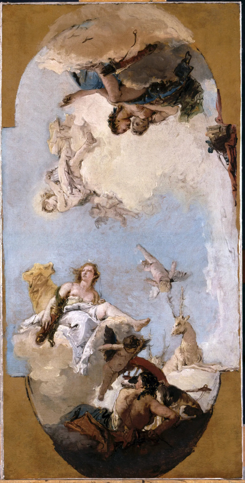 Diane, Apollon en Nymphe - Giovanni Battista Tiepolo