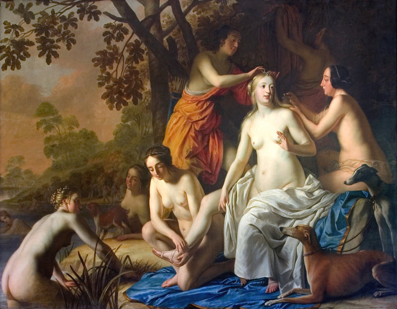 Diane met haar nimfen - Gerrit van Honthorst