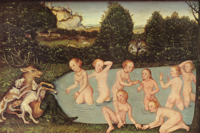 Diane en Actéon - Lucas Cranach de Oudere