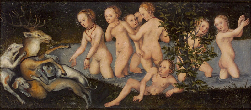 Diane en Actéon - Lucas Cranach de Oudere
