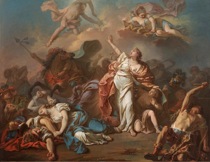 Diane en Apollo door hun pijlen de kinderen van Niobe doorborend - Jacques-Louis David