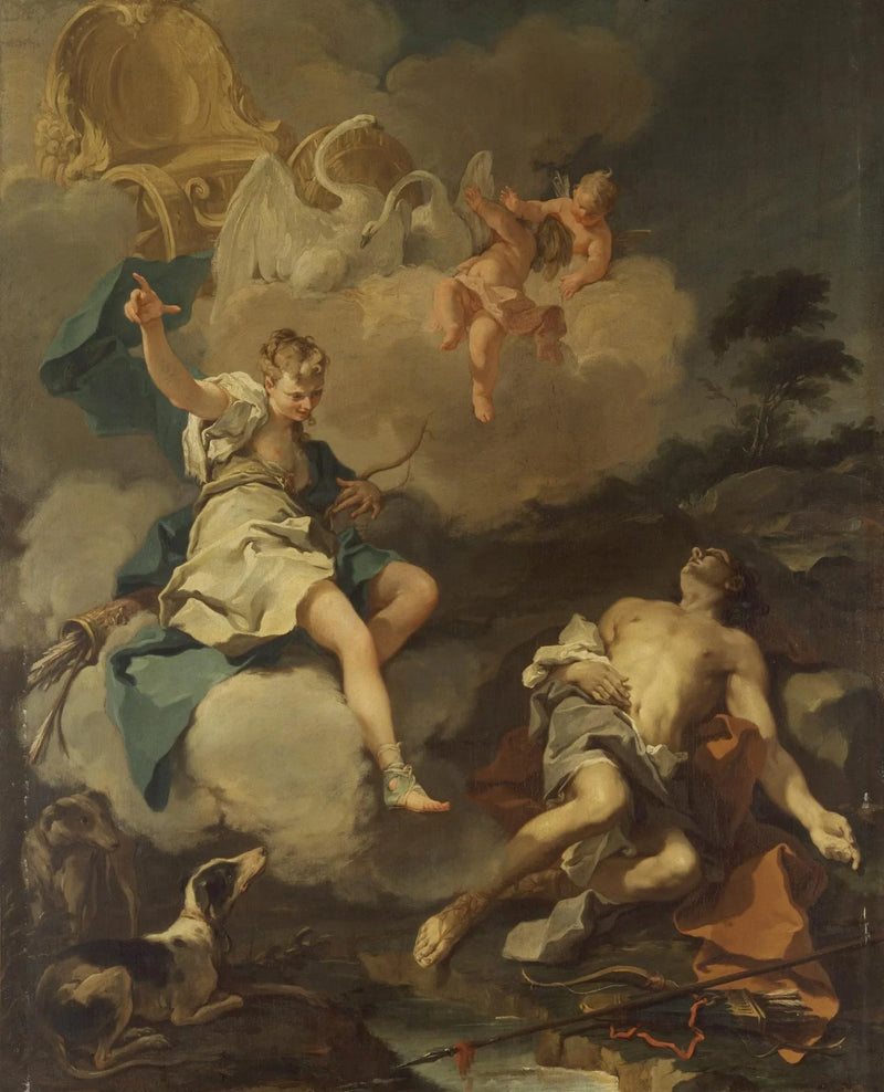 Diane en Endymion - Giovanni Battista Pittoni