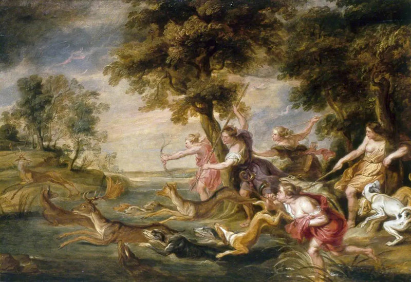 Diane en haar nimfen op jacht - Peter Paul Rubens