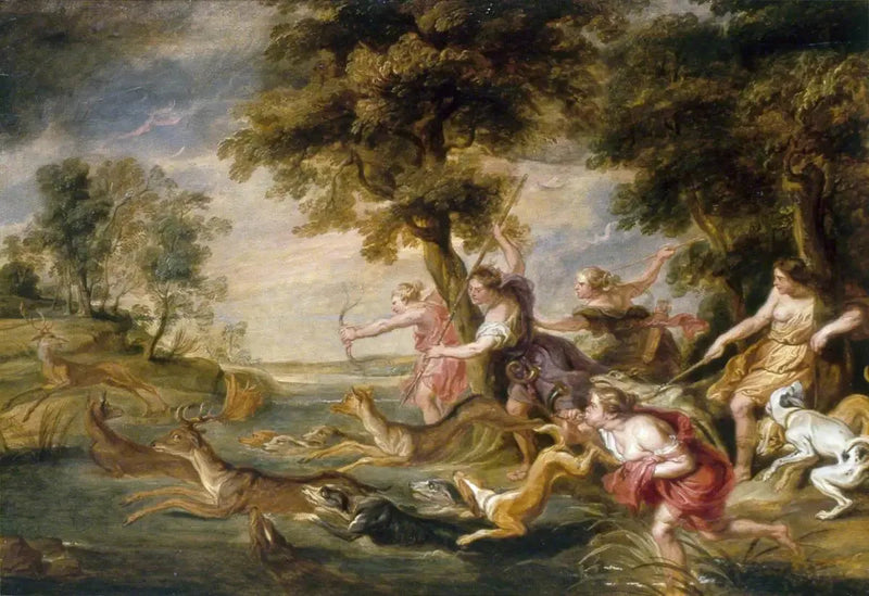 Diane en haar nimfen op jacht - Peter Paul Rubens