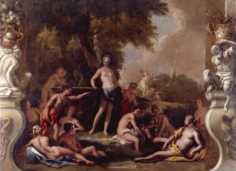 Diane en haar nimfen in bad - Sebastiano Ricci