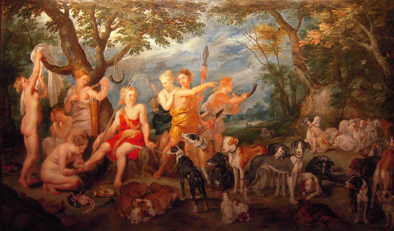 Diane en haar nimfen maken zich klaar om op jacht te gaan - Peter Paul Rubens
