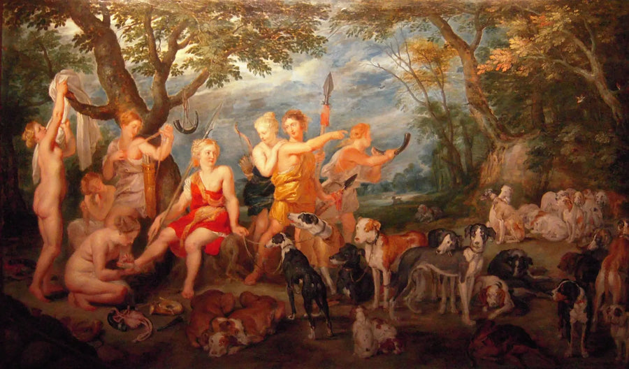 Diane en haar nimfen maken zich klaar om op jacht te gaan - Peter Paul Rubens