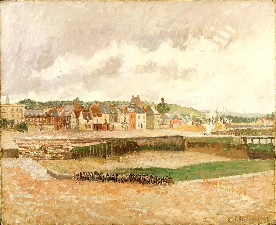 Dieppe. Vissershaven, laag water - Camille Pissarro