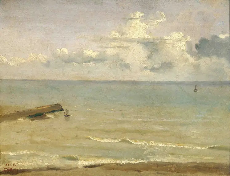Dieppe, het uiteinde van de pier en de zee - Jean-Baptiste Camille Corot