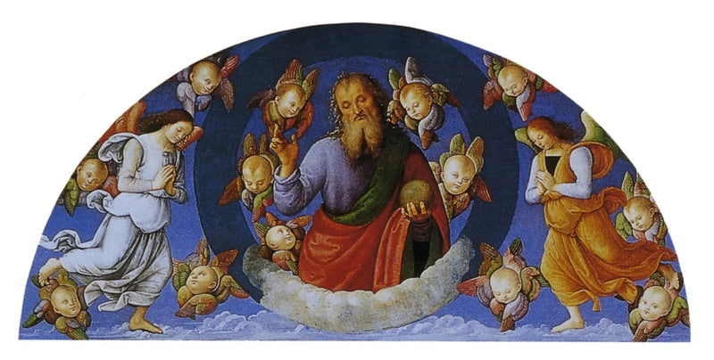 God de Vader zegent onder de engelen - Pietro Perugino