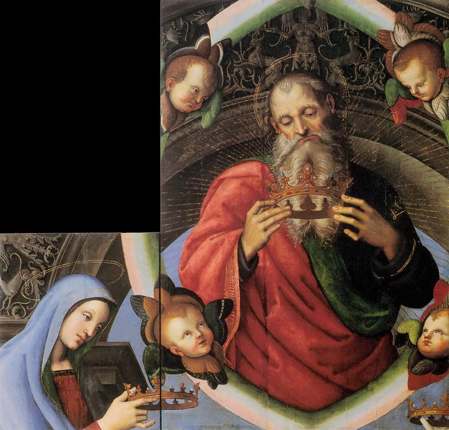 God de Vader en de Maagd Maria - Raphael Sanzio