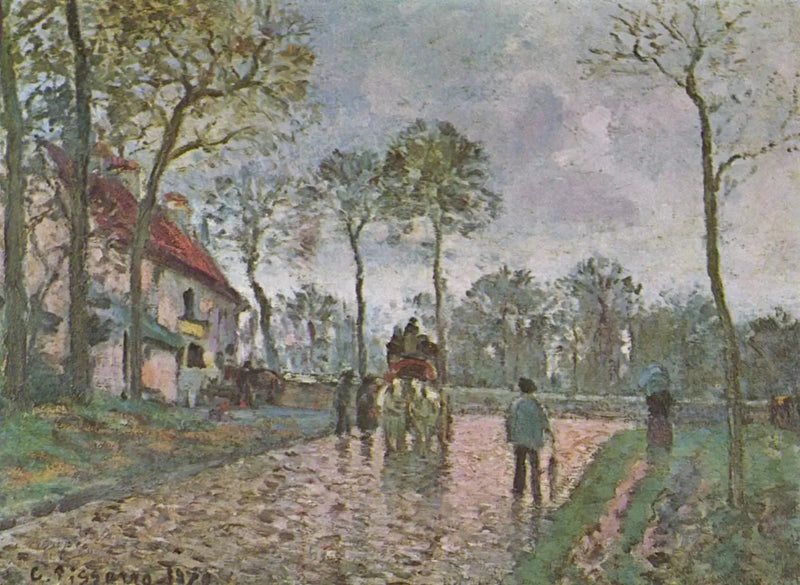 Diligentie in Louveciennes - Camille Pissarro