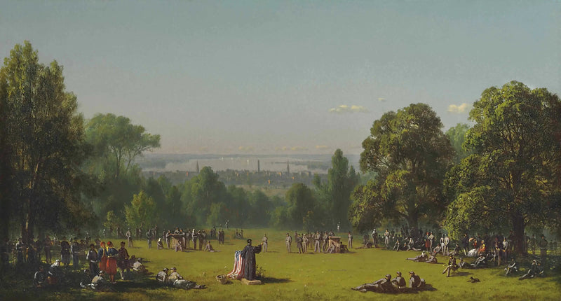 Zondagochtend op het kamp van het zevende regiment - Sanford Robinson Gifford