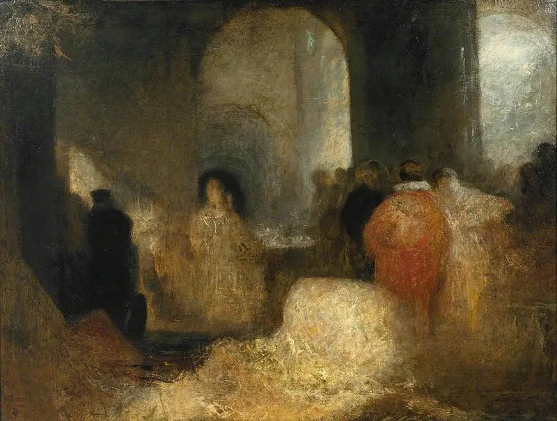 Diner in een Grote Kamer met Figuren in Kostuum - J. M. W. Turner