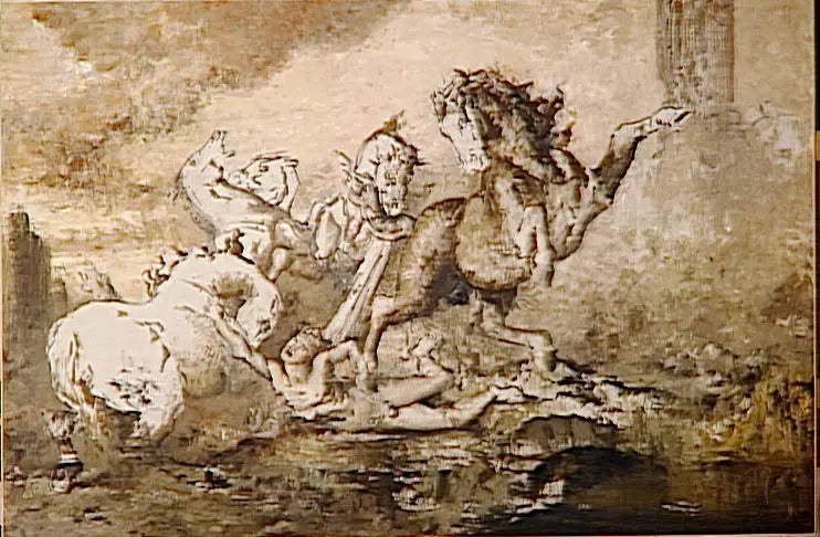 Diomedes verslonden door zijn paarden - Gustave Moreau