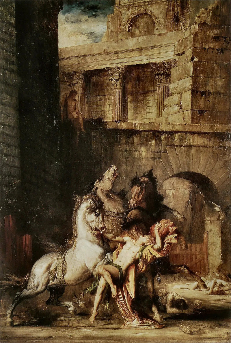 Diomedes verslonden door zijn paarden - Gustave Moreau