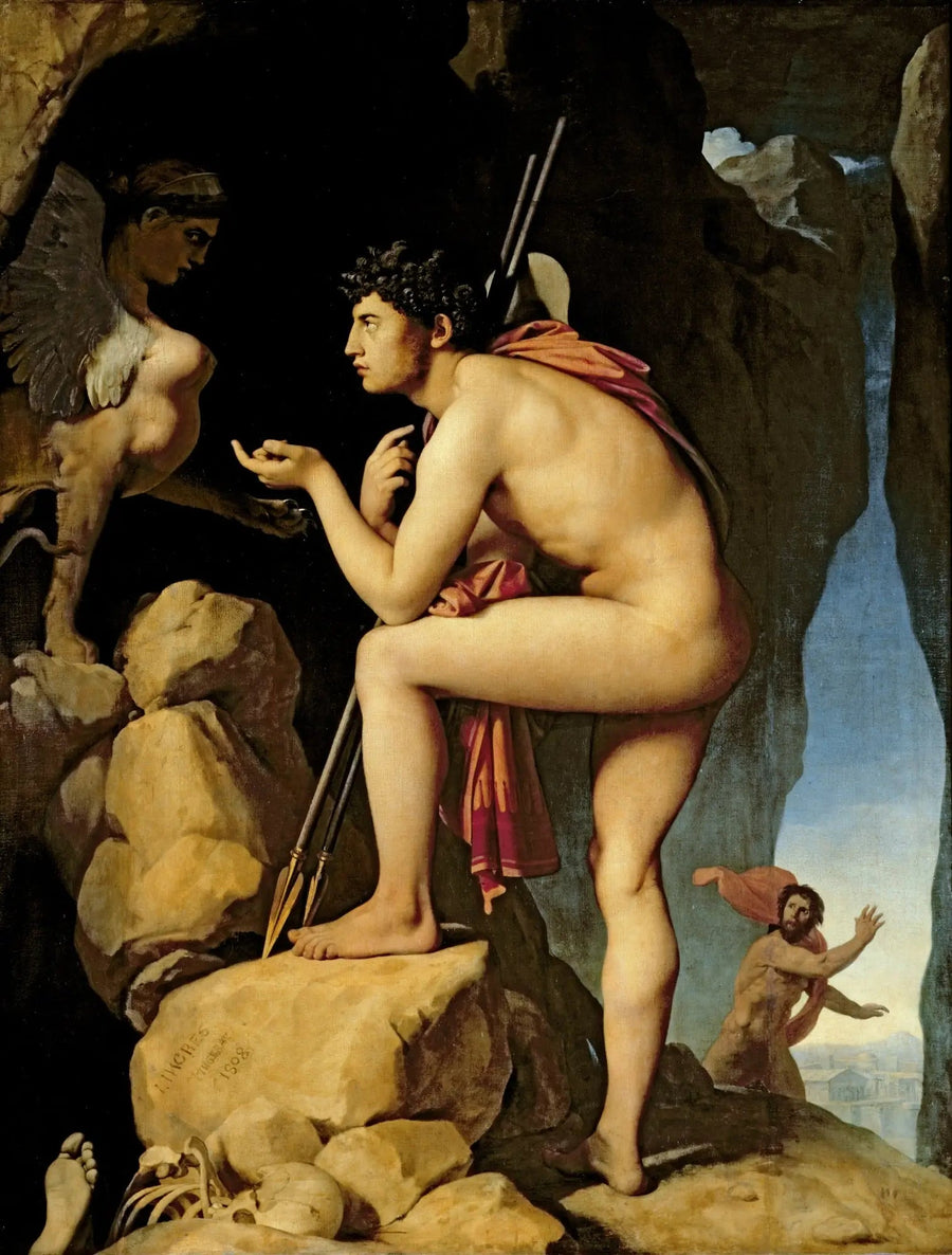 Œdipus legt de raadsels van de sfinx uit - Jean-Auguste-Dominique Ingres