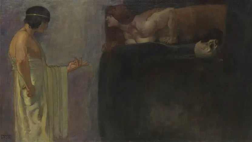 Œdipe lost de raadsel van de Sphinx - Franz von Stuck
