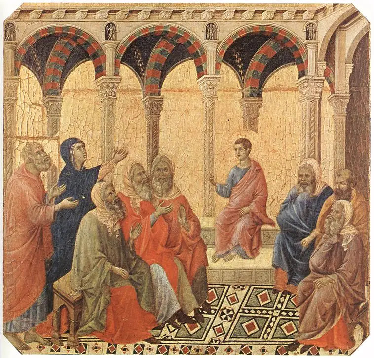 Geschil met de artsen - Duccio di Buoninsegna