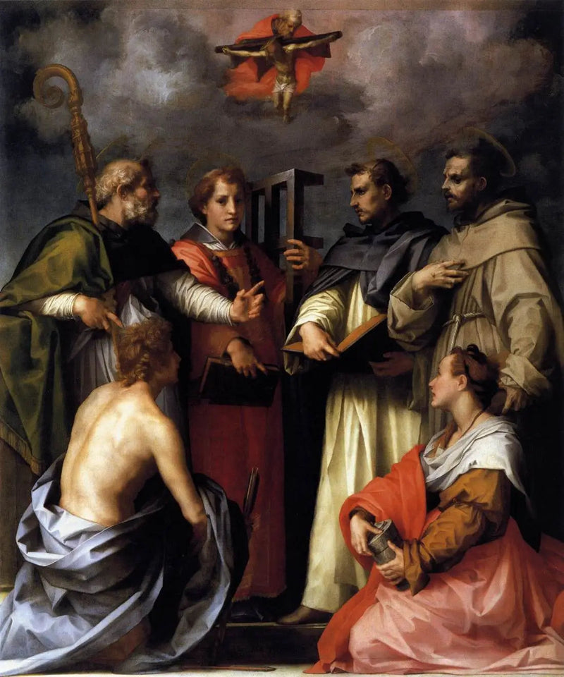 Geschil over de Drie-eenheid - Andrea del Sarto