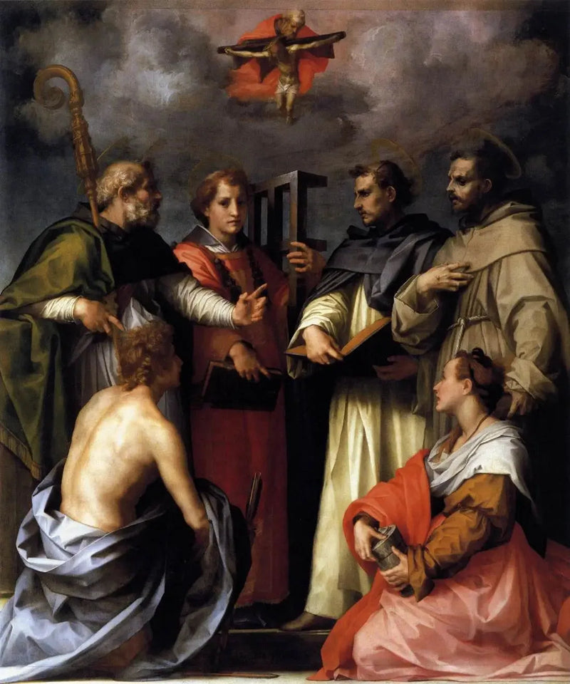 Geschil over de Drie-eenheid - Andrea del Sarto