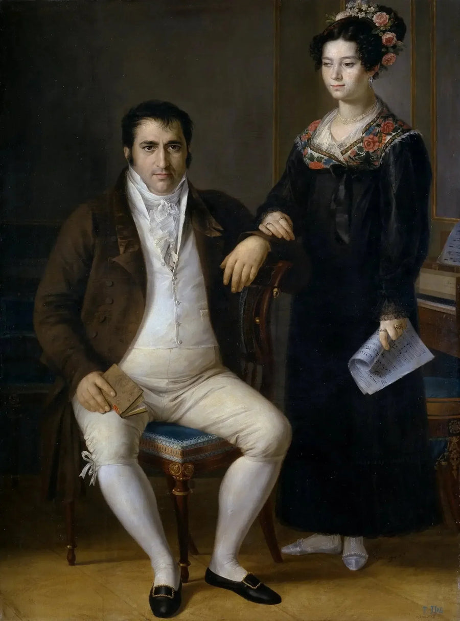 Don Pedro Benítez en zijn dochter María de la Cruz - Rafael Tejeo