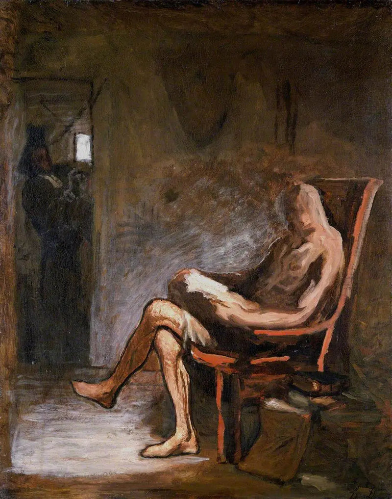 Don Quichotte die leest - Honoré Daumier