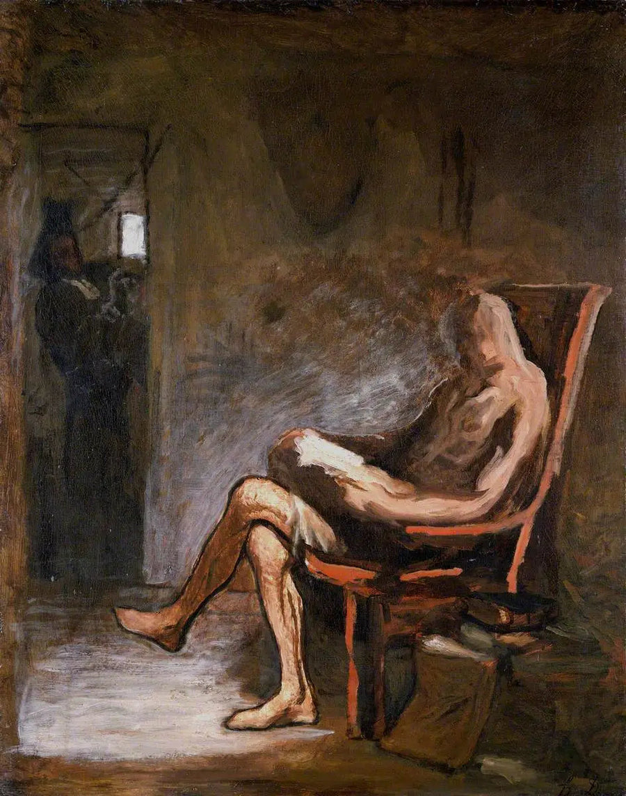 Don Quichotte die leest - Honoré Daumier