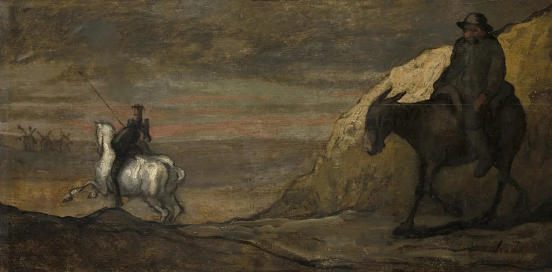 Don Quichotte en de windmolens - Honoré Daumier
