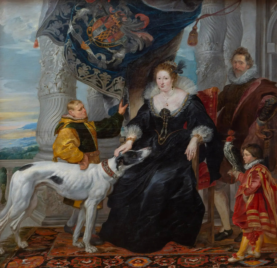 Dubbelportret van Alethea Talbot (1585-1654), gravin van Arundel en Sir Dudley Carleton (1573-1632), met twee dienaren - Peter Paul Rubens