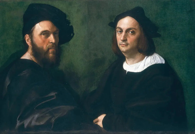 Dubbelportret van Andrea Navagero en Agostino Beazzano - Raphael Sanzio