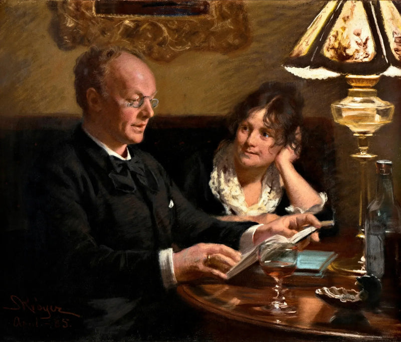 Dubbelportret van de koninklijke acteur Emil Poulsen (1842-1911) en zijn echtgenote Anna, geboren Næser (1849-1934) - Peder Severin Krøyer