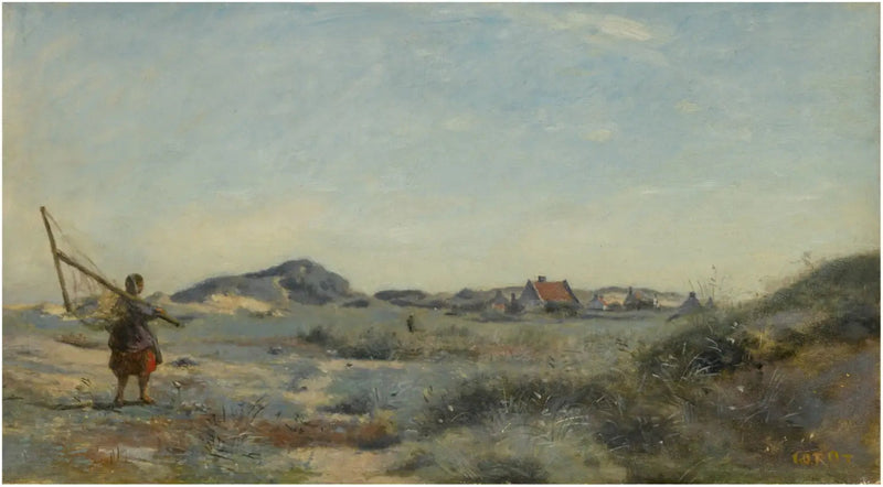 Duinkerke. Een garnalenvissersvrouw - Jean-Baptiste Camille Corot