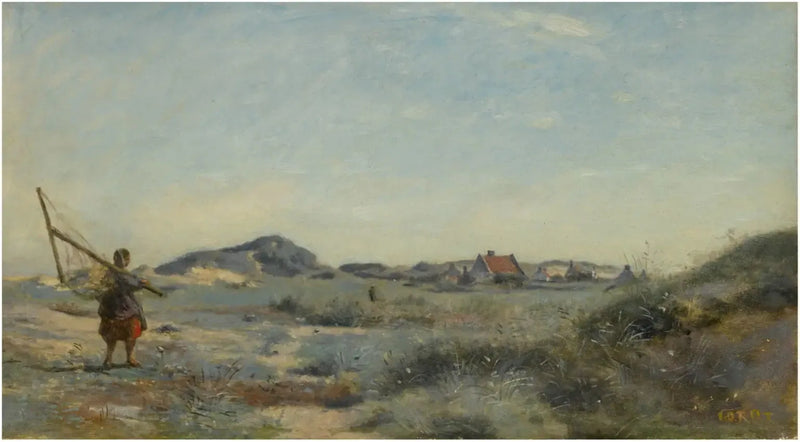 Duinkerke. Een garnalenvissersvrouw - Jean-Baptiste Camille Corot