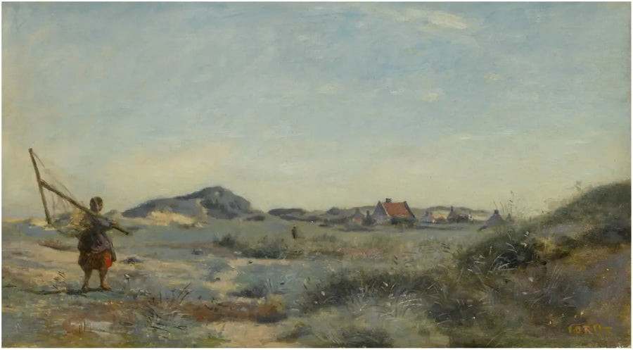 Duinkerke. Een garnalenvissersvrouw - Jean-Baptiste Camille Corot