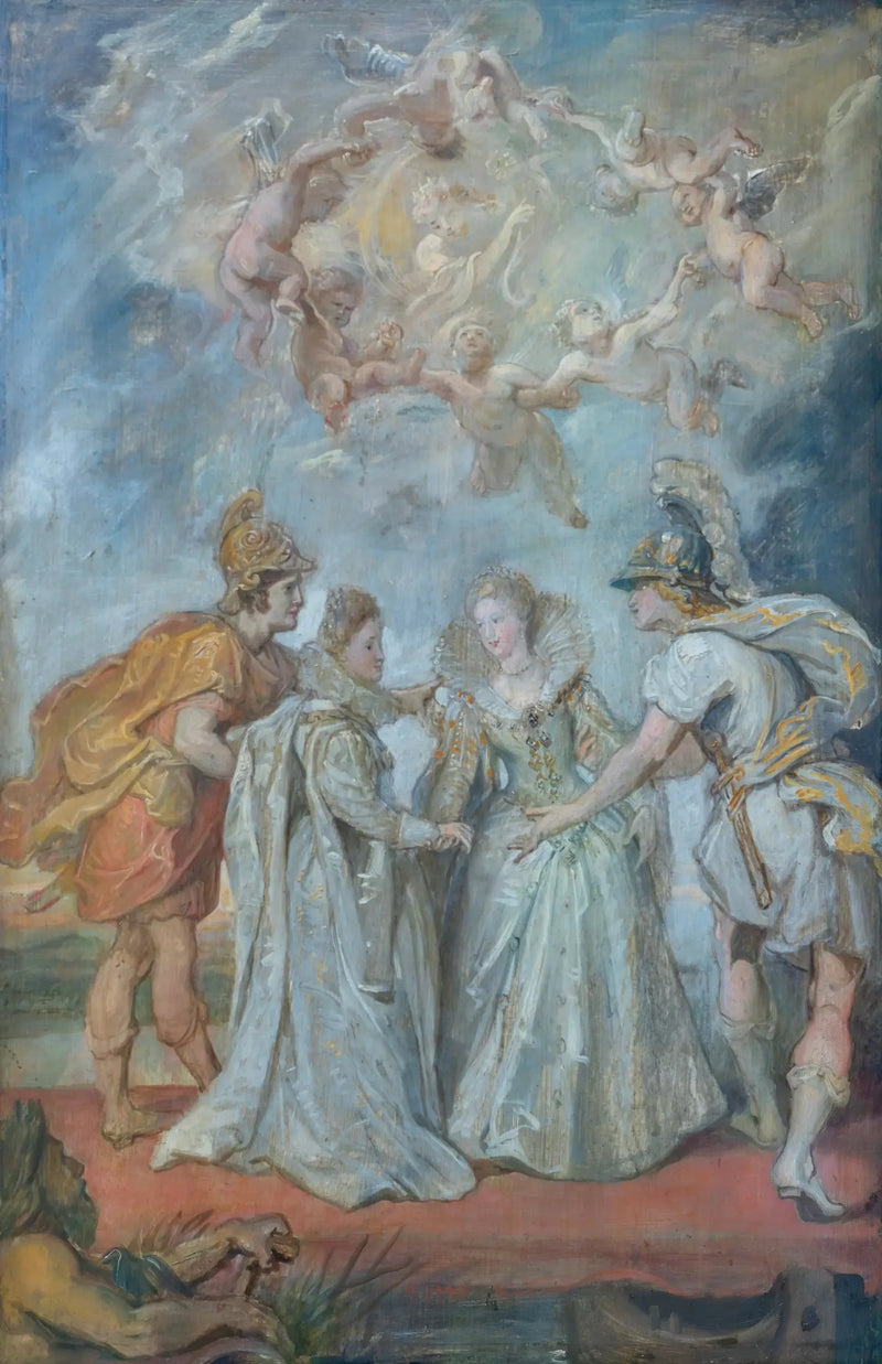 Familiebijeenkomst van prinsessen tussen Spanje en Frankrijk op 9 november 1615 - Peter Paul Rubens