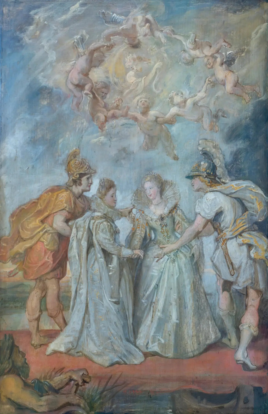 Familiebijeenkomst van prinsessen tussen Spanje en Frankrijk op 9 november 1615 - Peter Paul Rubens